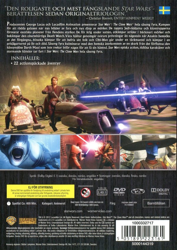 DVD - Star Wars: The Clone Wars - Säsong 4 baksida