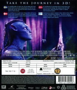 Bluray - Avatar (3D) back cover