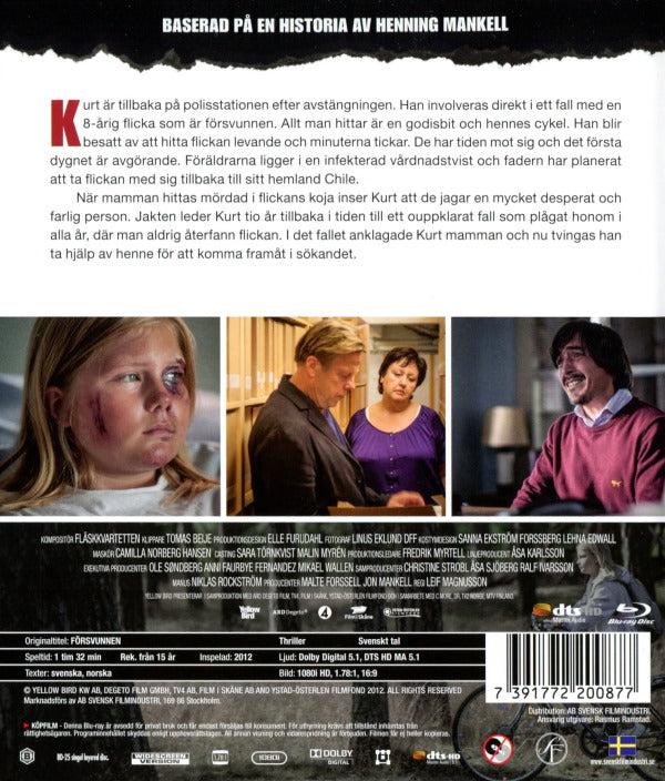 Bluray - Wallander # 28 - Försvunnen back cover