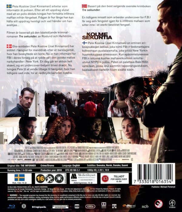 Bluray - Tre sekunder (Joel Kinnaman) back cover