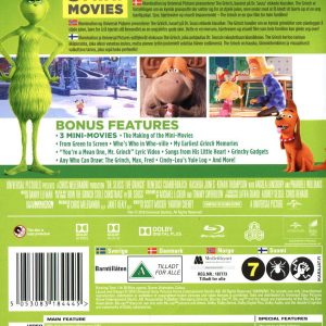 Bluray - Grinchen (The Grinch) (2018) back cover