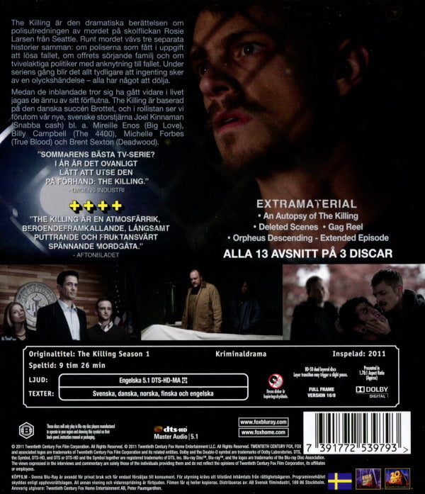 Bluray - Killing: Säsong 1 back cover