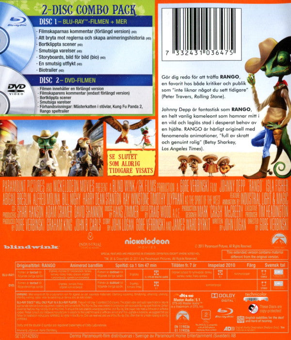Bluray - Rango (Johnny Depp) back cover