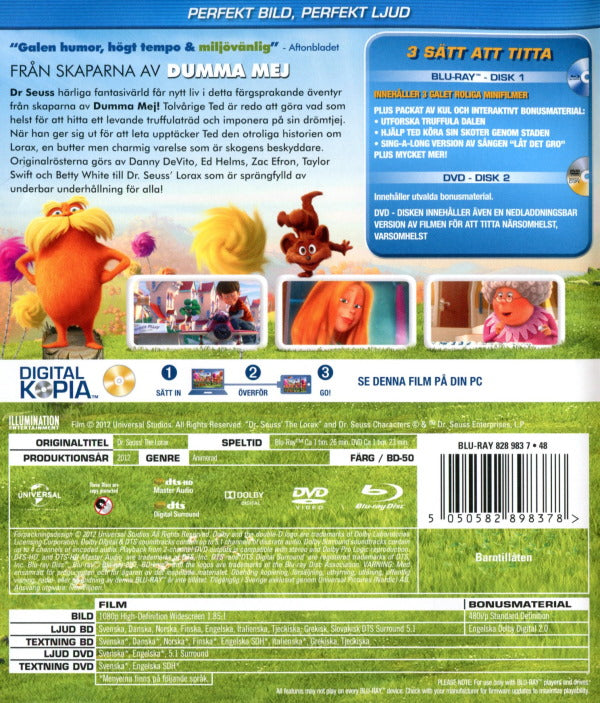 Bluray - Lorax back cover