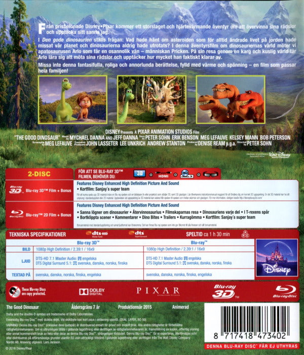 Bluray - Den gode dinosaurien (3D) back cover
