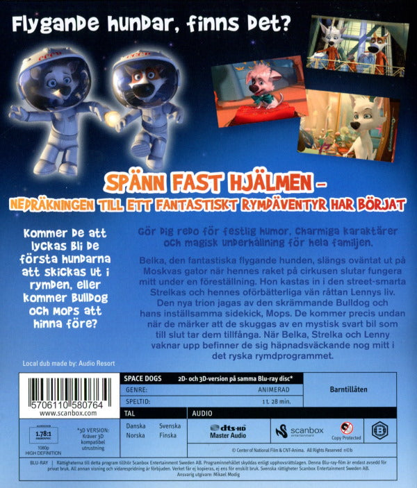 Bluray - Space Dogs (3D) back cover