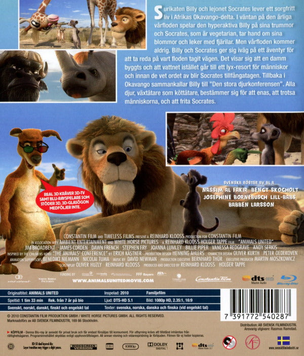 Bluray - Savannens Hjältar (3D) back cover