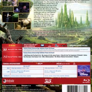 Bluray - OZ: The Great and Powerful (3D) back cover