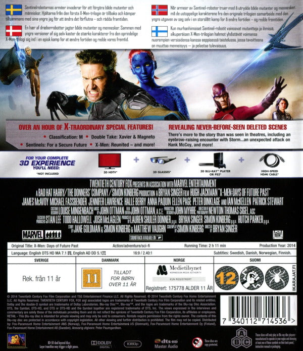 Bluray - X-Men - Days of Future Past (3D) back cover