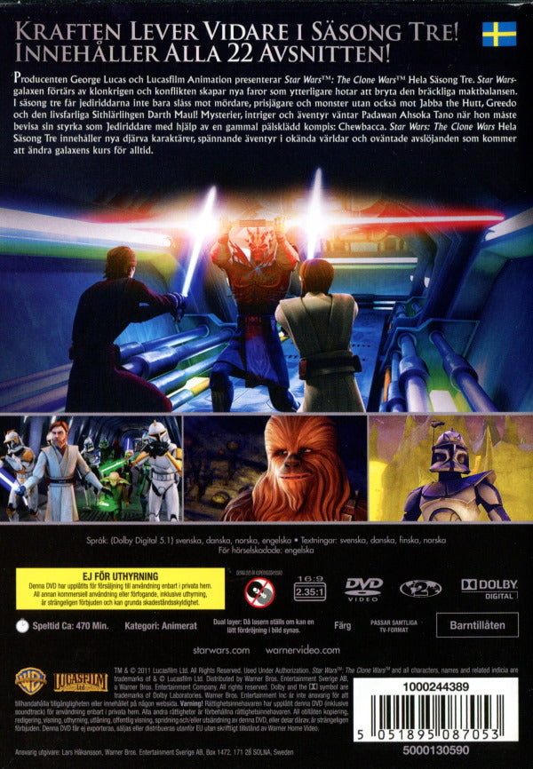 DVD - Star Wars: The Clone Wars - Säsong 3 back cover