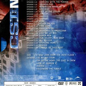 DVD - CSI New York : Säsong 2 back cover