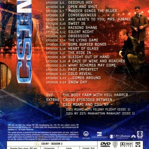 DVD - CSI New York : Säsong 3 back cover