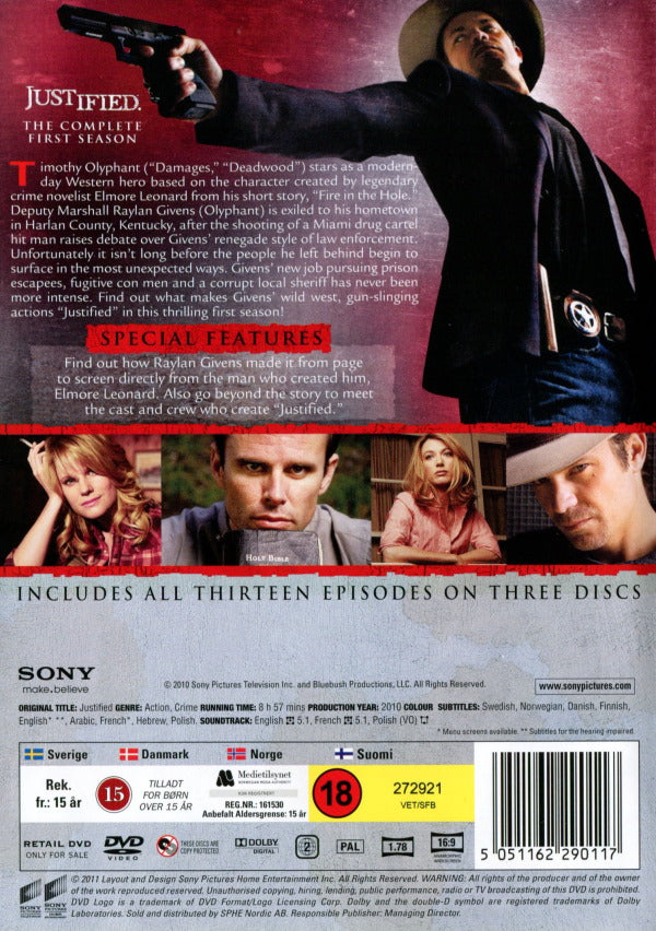 DVD - Justified - Säsong 1 back cover