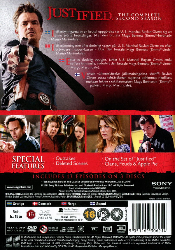 DVD - Justified - Säsong 2 back cover