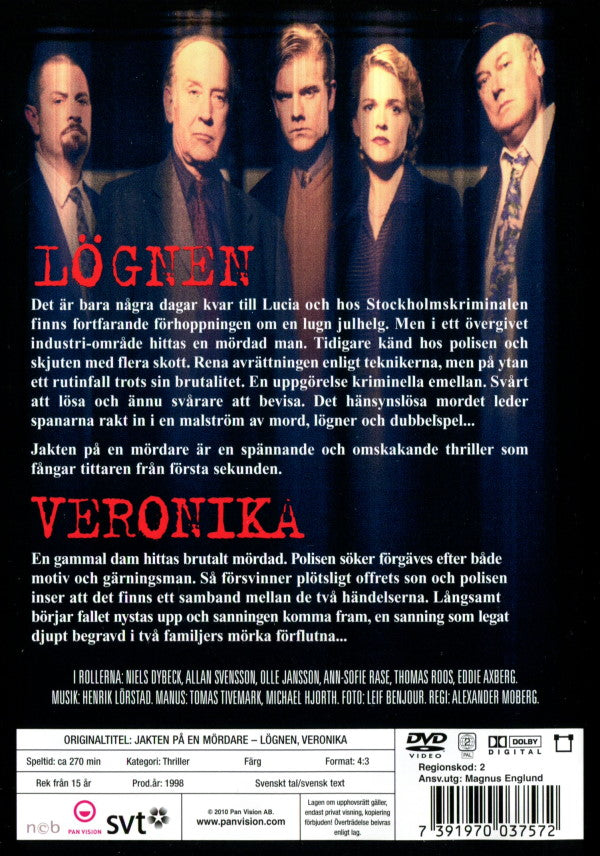 DVD - Jakten på en mördare: Lögnen + Veronika baksida