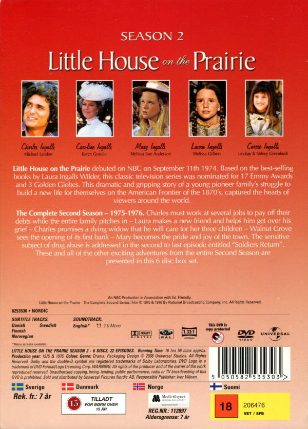 DVD - Lilla Huset På Prärien - Säsong 2 baksida