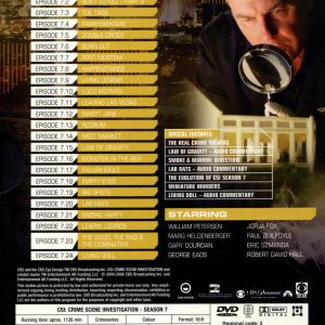 DVD - CSI: Crime Scene Investigation - Säsong 7 back cover