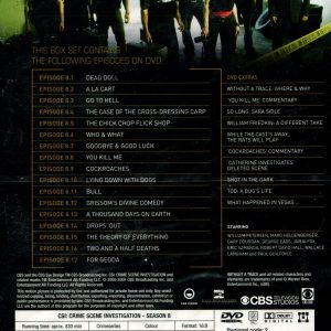 DVD - CSI: Crime Scene Investigation - Säsong 8 back cover