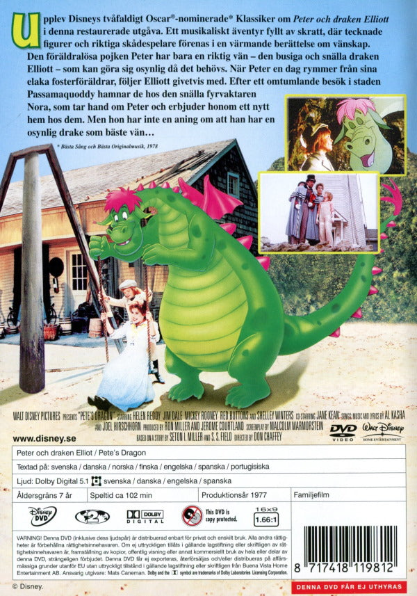 DVD - Peter och draken Elliott (1977) back cover