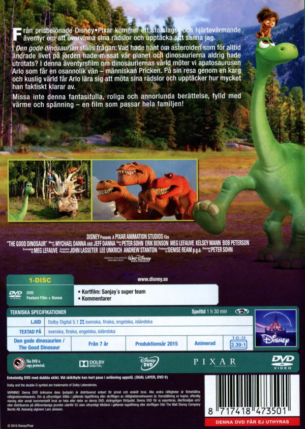 DVD - Den gode dinosaurien back cover