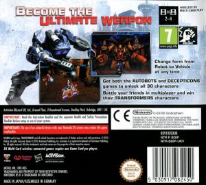 Nintendo DS - Transformers: War for Cybertron - Decepticons back cover