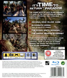 Playstation 3 - Dead Island - Game of the Year Edition back cover