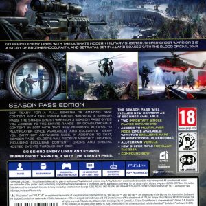 Playstation 4 - Sniper: Ghost Warrior 3 - Season Pass Edition back cover