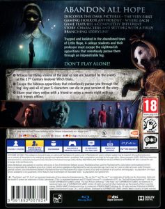 Playstation 4 - Dark Pictures Anthology: Little Hope back cover