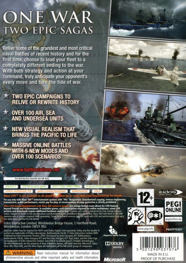XBOX 360 - Battlestations Pacific back cover