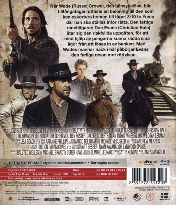 Bluray - 3:10 to Yuma back cover