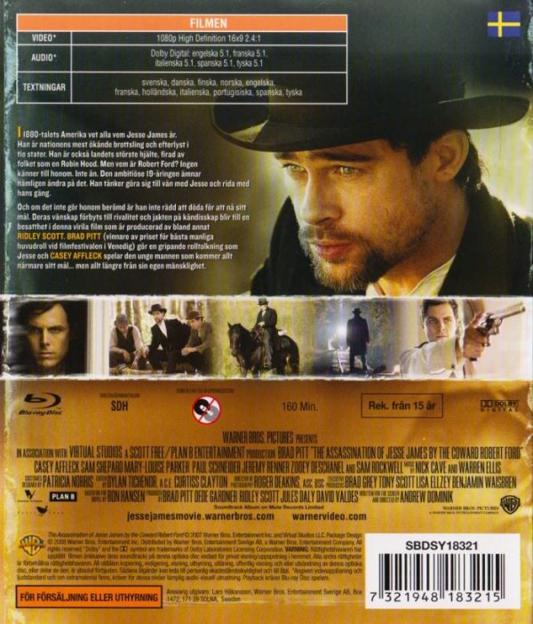 Bluray - Assassination of Jesse James back cover
