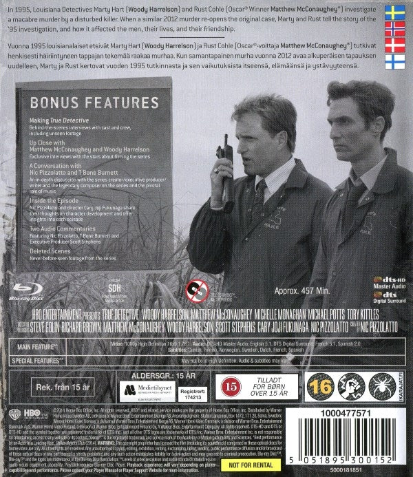 Bluray - True Detective: Säsong 1 back cover