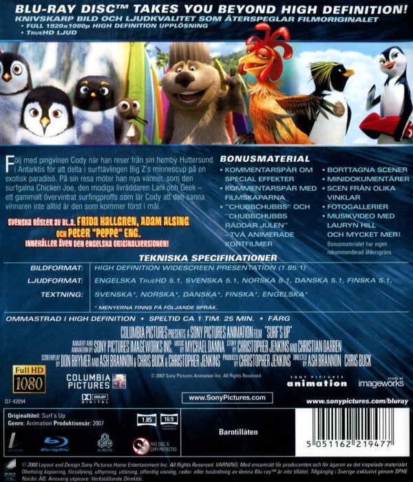 Bluray - Surf's Up back cover
