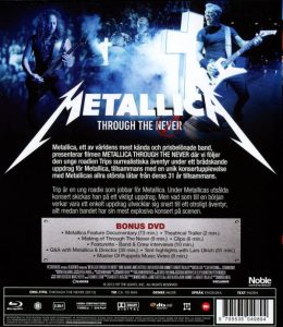 Bluray - Metallica: Through the Never (3D) back cover