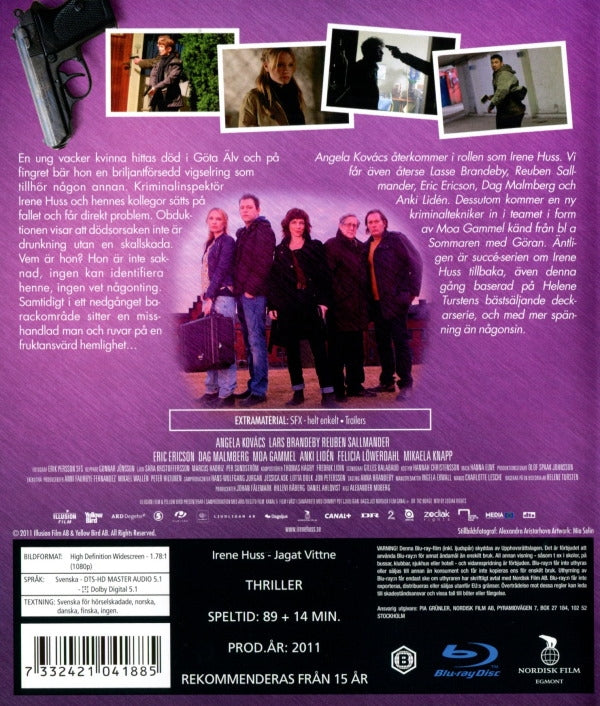 Bluray - Irene Huss # 12 : Jagat vittne back cover