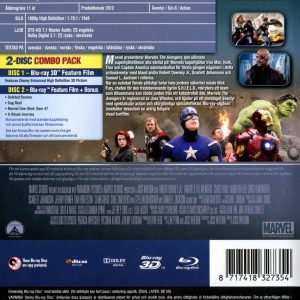 Bluray - Avengers (2012) (3D) back cover
