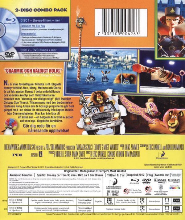 Madagaskar 3 (Svenskt tal) (Blu-ray + DVD)