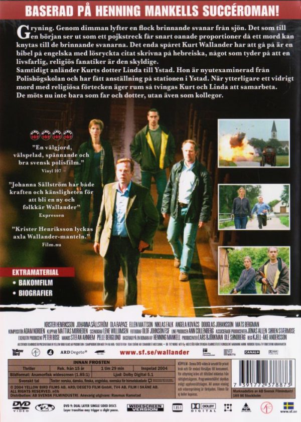 DVD - Wallander # 01 : Innan frosten back cover