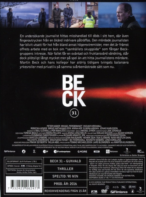 DVD - Beck # 31 : Gunvald baksida