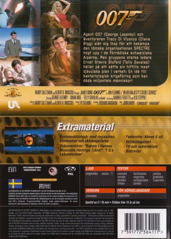 DVD - I hennes majestäts hemliga tjänst (On Her Majesty's Secret Service) (1969)