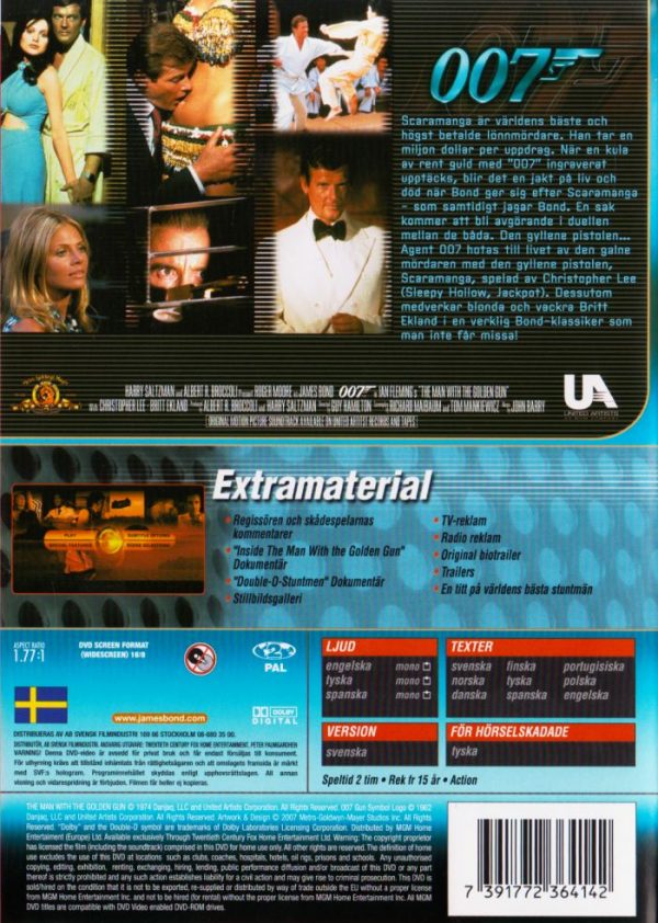 DVD - Mannen med den gyllene pistolen (The Man with the Golden Gun) (1974) back cover