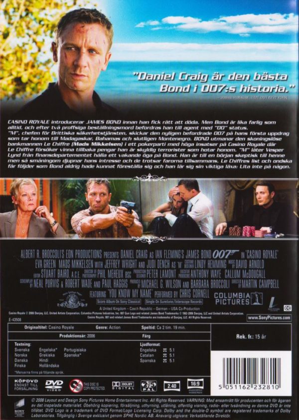 DVD - Casino Royale (2006) (1-disc) back cover