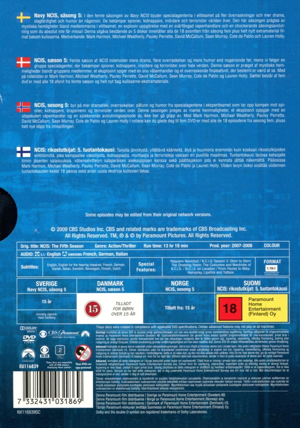 DVD - NCIS - Säsong 5 back cover