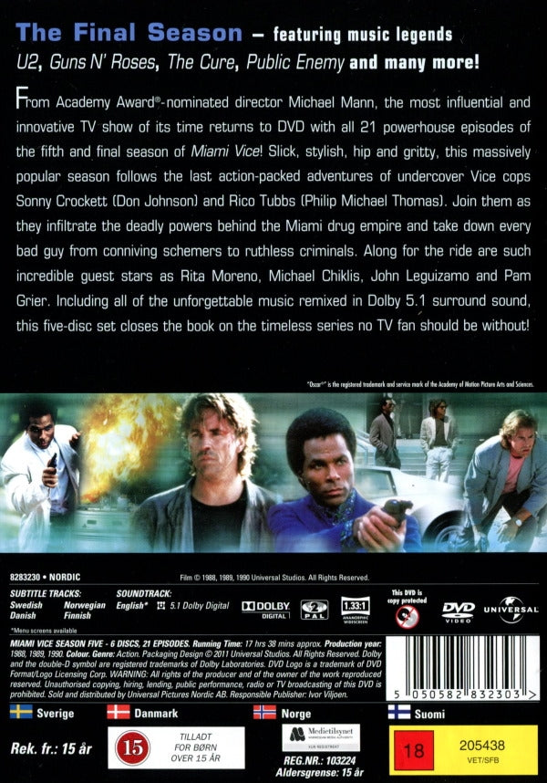 DVD - Miami Vice - Säsong 5 back cover