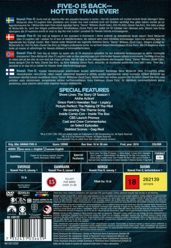 DVD - Hawaii Five-O - Säsong 1 (Remake Series) back cover