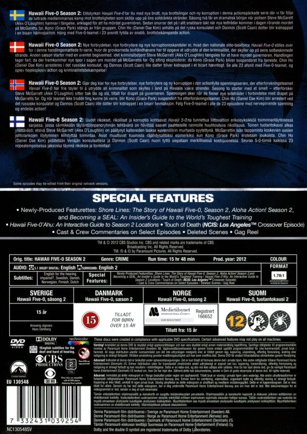 DVD - Hawaii Five-O - Säsong 2 (Remake Series) back cover