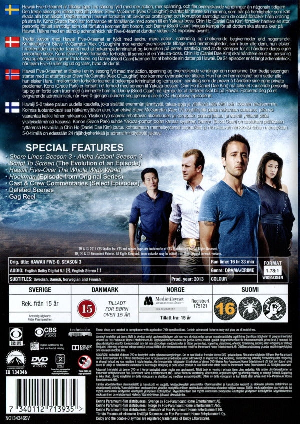 DVD - Hawaii Five-O - Säsong 3 (Remake Series) back cover