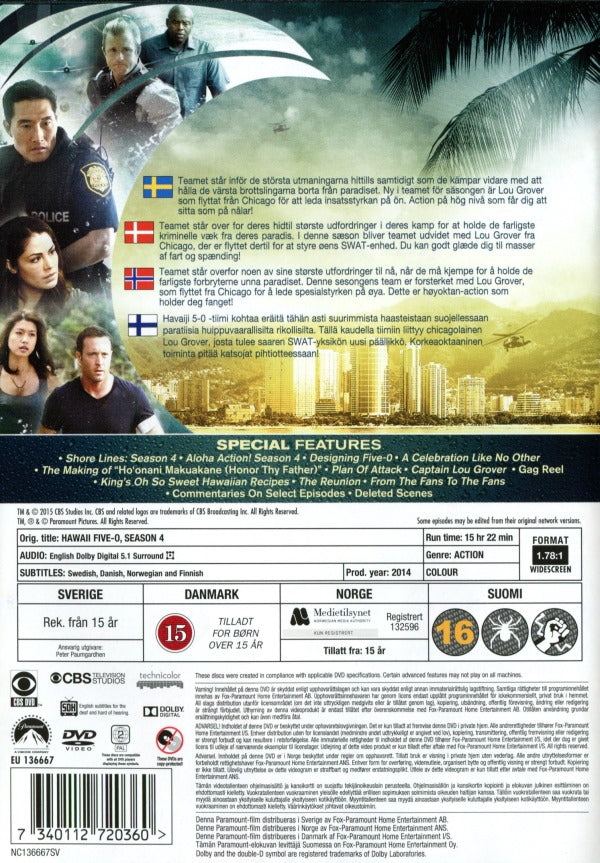 DVD - Hawaii Five-O - Säsong 4 (Remake Series) back cover