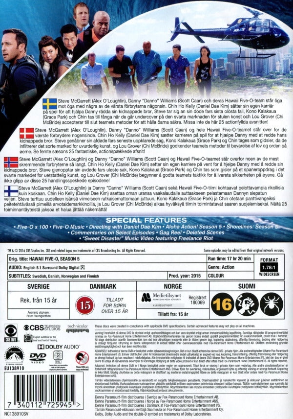 DVD - Hawaii Five-O - Säsong 5 (Remake Series) back cover