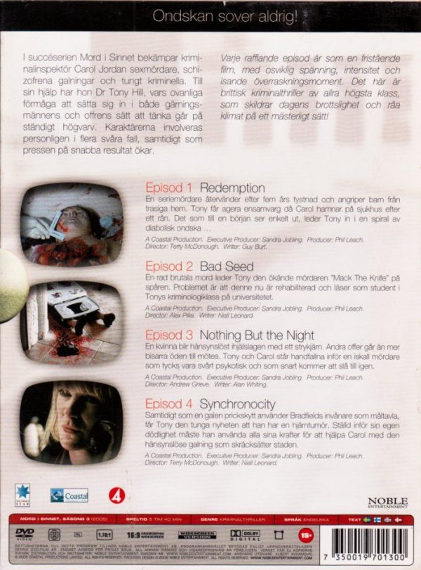 DVD - Mord i Sinnet : Säsong 3 back cover